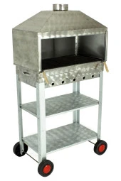 Davlumbazlı Bacalı Maltız Izgaralı Krom Mangal (4 Tekerlekli) Mth-244 thumbnail 1