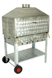 Davlumbazlı Bacalı Maltız Izgaralı Krom Mangal (2 Tekerlekli) Mth-294 thumbnail 4