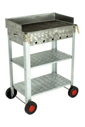 Battal Boy Pervazlı Maltız Izgaralı Krom Mangal (4 Tekerlekli) Mth-232 thumbnail 1