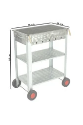 Battal Boy Maltız Izgaralı Krom Mangal (4 Tekerlekli) Mth-226 thumbnail 4