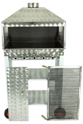 Davlumbazlı Bacalı Maltız Izgaralı Krom Mangal (4 Tekerlekli) Mth-244 thumbnail 2