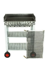 Battal Boy Pervazlı Maltız Izgaralı Krom Mangal (4 Tekerlekli) Mth-232 thumbnail 2