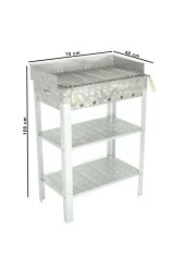 Battal Boy Pervazlı Lama Izgaralı Krom Mangal Mth-229 thumbnail 4