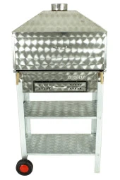 Davlumbazlı Bacalı Maltız Izgaralı Çekmeceli Krom Mangal (2 Tekerlekli) Mth-264 thumbnail 3