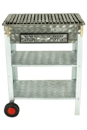 Battal Boy Çekmeceli Lama Izgaral Krom Mangal (2 Tekerlekli) Mth-252 thumbnail 3