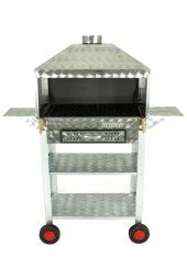 Davlumbazlı Bacalı Maltız Izgaralı Çekmeceli Kanatlı Krom Mangal (4 Tekerlekli) Mth-274 thumbnail 1