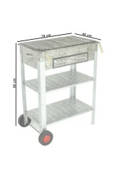 Battal Boy Çekmeceli Lama Izgaral Krom Mangal (2 Tekerlekli) Mth-252 thumbnail 4