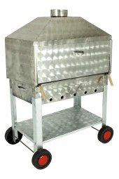 Davlumbazlı Bacalı Maltız Izgaralı Krom Mangal (4 Tekerlekli) Mth-298 - 3