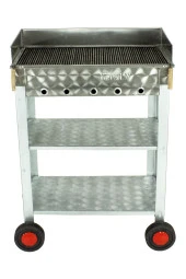 Battal Boy Pervazlı Maltız Izgaralı Krom Mangal (4 Tekerlekli) Mth-232 thumbnail 3