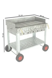 Lama Izgaralı Pervazlı Krom Mangal (4 Tekerlekli) Mth-285 thumbnail 3