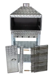 Mth-19 Davlumbazlı Kapaklı Bacalı Lama Izgaralı Mangal thumbnail 3