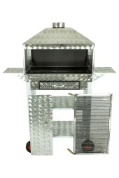 Davlumbazlı Bacalı Maltız Izgaralı Çekmeceli Kanatlı Krom Mangal (4 Tekerlekli) Mth-274 thumbnail 3