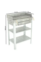 Battal Boy Çekmeceli Pervazlı Lama Izgaralı Krom Mangal Mth-259 thumbnail 4