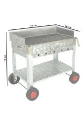 Maltız Izgaralı Pervazlı Krom Mangal (4 Tekerlekli) Mth-286 thumbnail 4