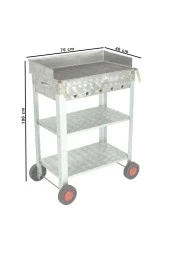 Battal Boy Pervazlı Maltız Izgaralı Krom Mangal (4 Tekerlekli) Mth-232 thumbnail 4