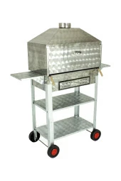 Davlumbazlı Bacalı Maltız Izgaralı Çekmeceli Kanatlı Krom Mangal (4 Tekerlekli) Mth-274 thumbnail 4