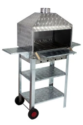 Mth-25 Lüx Davlumbazlı Kapaklı Bacalı Lama Izgaralı Mangal (2 Tekerlekli) thumbnail 1