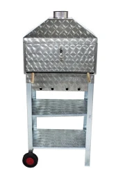 Mth-21 Davlumbazlı Kapaklı Bacalı Lama Izgaralı Mangal (2 Tekerlekli) thumbnail 3