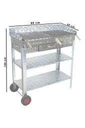 Mth-207 Geniş Aile Boy Çekmeceli Pervazlı Maltız Ve Lama Izgaralı Mangal (2 Tekerlekli) thumbnail 4