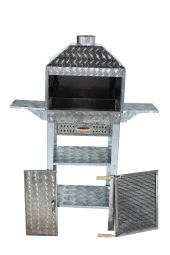Mth-114 Davlumbazlı Bacalı Kanatlı Çekmeceli Maltız Izgaralı Mangal thumbnail 1