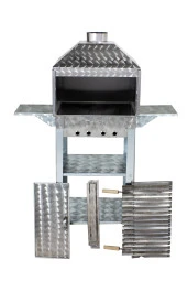 Mth-87 Davlumbazlı Bacalı Kanatlı Lama Izgaralı Mangal (2 Tekerlekli) thumbnail 2