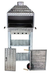 Mth-80 Davlumbazlı Bacalı Maltız Izgaralı Mangal (4 Tekerlekli) thumbnail 1