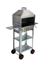 Mth-86 Davlumbazlı Bacalı Kanatlı Maltız Izgaralı Mangal (4 Tekerlekli) thumbnail 1