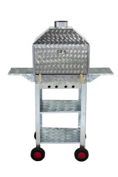 Mth-85 Davlumbazlı Bacalı Kanatlı Lama Izgaralı Mangal (4 Tekerlekli) thumbnail 1