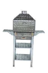 Mth-113 Davlumbazlı Bacalı Kanatlı Çekmeceli Lama Izgaralı Mangal thumbnail 2