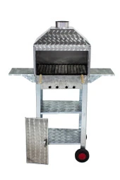 Mth-85 Davlumbazlı Bacalı Kanatlı Lama Izgaralı Mangal (4 Tekerlekli) thumbnail 2