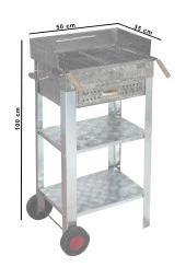 Mth-100 Battal Boy Pervazlı Çekmeceli Maltız Izgaralı Mangal 2 Tekerlekli thumbnail 4