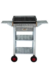 Mth-104 Battal Boy Pervazlı Kanatlı Çekmeceli Maltız Izgaralı Mangal (4 Tekerlekli) thumbnail 4