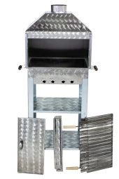 Mth-82 Davlumbazlı Bacalı Lama Izgaralı Mangal (2 Tekerlekli) thumbnail 4