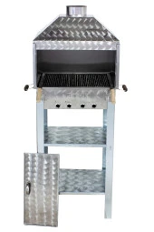 Mth-81 Davlumbazlı Bacalı Maltız Izgaralı Mangal (2 Tekerlekli) thumbnail 2