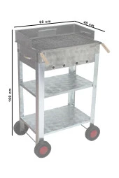 Mth-12 Battal Boy Pervazlı Maltız Izgaralı Mangal (4 Tekerlekli) thumbnail 4