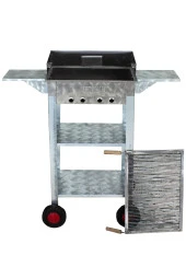 Mth-74 Battal Boy Pervazlı Kanatlı Maltız Izgaralı Mangal (4 Tekerlekli) thumbnail 2