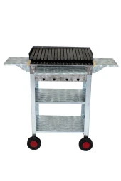 Mth-13 Lüx Kanatlı Battal Boy Pervazlı Lama Izgaralı Mangal (4 Tekerlekli) thumbnail 3