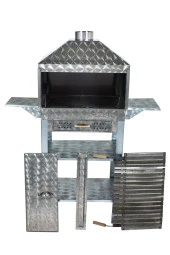 Mth-57 Davlumbazlı Bacalı Kanatlı Çekmeceli Lama Izgaralı Mangal (2 Tekerlekli) thumbnail 1