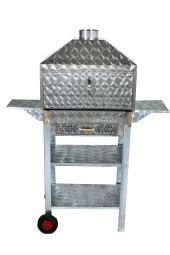 Mth-57 Davlumbazlı Bacalı Kanatlı Çekmeceli Lama Izgaralı Mangal (2 Tekerlekli) thumbnail 3