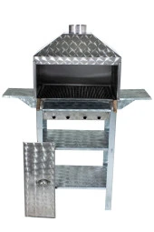 Mth-26 Lüx Davlumbazlı Kapaklı Bacalı Maltız Izgaralı Mangal (2 Tekerlekli) thumbnail 4