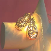 Nettenevime Ananas Sıralı Led Işık 10lu Dekoratif Lamba Gold Metal - 7