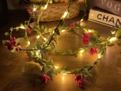 Nettenevime Led Kokina Sarmaşık Işıklı Yapay Sarmaşık Yılbaşı Çiçeği ve Peri Led 300cm - 4