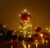 Nettenevime Faunus İçerisinde Işıklı Yapay Kırmızı Gül Ve 3 Fonksiyonlu Periled Kadına Sevgiliye Hediye - 3