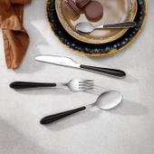 Schafer Mona 24 Parça Çatal Kaşık Bıçak Takımı-Siyah02 thumbnail 1