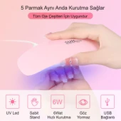 HyMark Mini Jel Tırnak Oje Kurutma Makinesi SUN Mini USB 6W UV LED Tırnak Kurutucu thumbnail 2