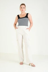 Kadın Paraşüt Pantolon Taş - 1