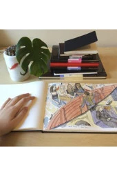 Suluboya Albümü 29,7x21cm, 200g/m2 %25 Pamuk Fiber Soğuk Baskı 60 Sayfa Defter thumbnail 2