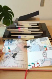 Suluboya Notebook Albümü Large 13x21cm Sert Kapak thumbnail 6