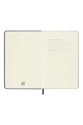 Klasik Koleksiyon Çizgili 11,5x18cm Medium Sert Kapak Not Defteri Safir Mavisi - 4