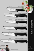 Lazbisa İncisive Serisi Mutfak Bıçak Seti Et Ekmek Sebze Börek Pide Şef Bıçağı Satırı 10 Lu Set ( Mft-423 ) thumbnail 2